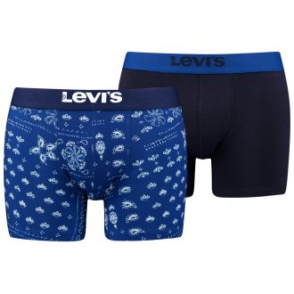 Lot de 2 boxers fermés classiques Levi's® en coton stretch bleu et à motifs