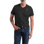 T-shirt basique Levi's® en coton noir uni présentant une coupe droite et un col V