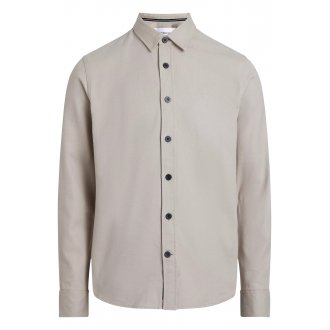 Chemise Calvin Klein en coton avec manches longues et col italien beige