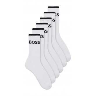 Lot de 6 paires de chaussettes Boss coton mélangé blanches