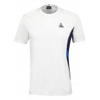 T-shirt Coq Sportif coton avec manches courtes et col rond blanc bicolore