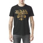 T-shirt Von Dutch coton avec manches courtes et col rond noir