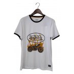 T-shirt Von Dutch en coton avec des manches courtes et un col rond blanc
