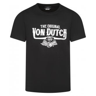 T-shirt Von Dutch coton avec manches courtes et col rond noir