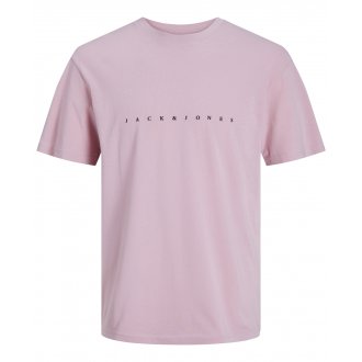 T-shirt Jack & Jones coton en transition avec manches courtes et col rond rose