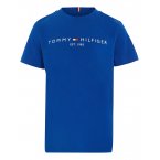 T-shirt Junior Garçon Tommy Hilfiger coton en transition avec manches courtes et col rond bleu électrique