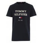 T-shirt Junior Garçon Tommy Hilfiger coton en transition avec manches courtes et col rond marine