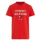 T-shirt Junior Garçon Tommy Hilfiger coton en transition avec manches courtes et col rond rouge