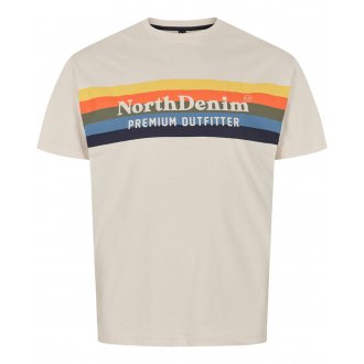 T-shirt North 56°4 Grande Taille coton avec manches courtes et col rond beige