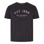 Tee-shirt col rond North 56°4 en coton noir chiné imprimé logo
