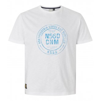 T-shirt North 56°4 Grande Taille coton avec manches courtes et col rond blanc