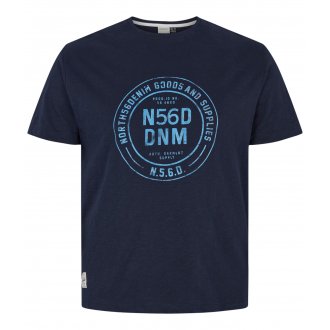 T-shirt North 56°4 Grande Taille coton avec manches courtes et col rond marine