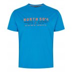 T-shirt North 56°4 Grande Taille coton avec manches courtes et col rond bleu