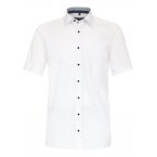 Chemise avec des manches courtes et un col boutonné Casa Moda Grande Taille en coton blanche