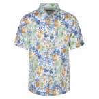 Chemise Cardin Sportswear lin mélangé avec manches courtes et col boutonné blanche tropical