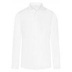 Chemise coupe ajustée et col français Bande Originale en lin et coton blanche
