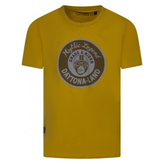 Tee-shirt col rond Daytona en coton jaune