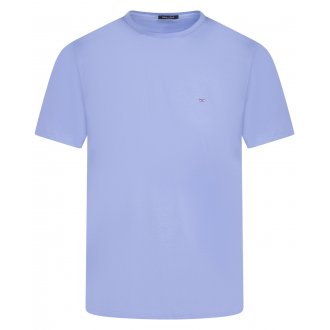 Tee-shirt avec un col rond Eden Park en coton bleu ciel