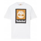 Tee-shirt à col rond Timberland en coton avec des manches courtes blanc