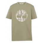 Tee-shirt à col rond Timberland en coton avec des manches courtes vert