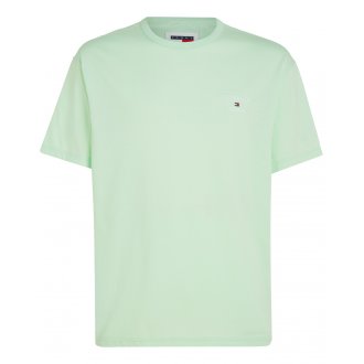 T-shirt Tommy Jeans coton avec manches courtes et col rond vert