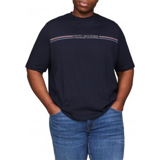 Tee-shirt droit col rond Tommy Hilfiger Big & Tall en coton bleu marine