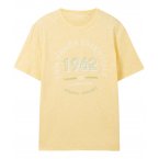 T-shirt Tom Tailor coton avec manches courtes et col rond jaune chiné