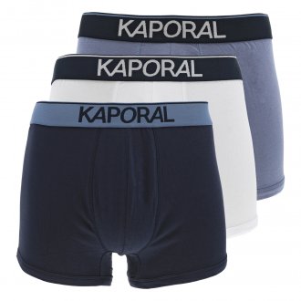 lot de 3 boxers Kaporal en coton bleu et blanc
