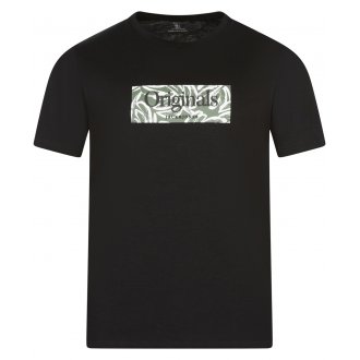 Tee-shirt avec un col rond Jack & Jones Grande Taille en coton noir