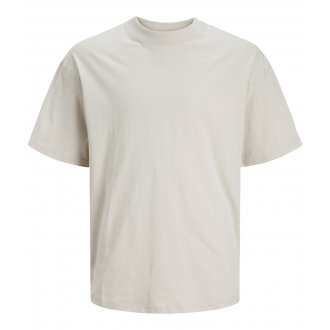 T-shirt Jack & Jones coton avec manches courtes et col rond beige