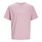 T-shirt Jack & Jones coton en transition avec manches courtes et col rond rose