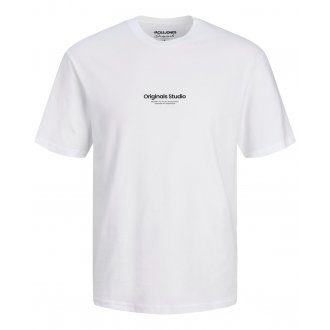 T-shirt Jack & Jones coton en transition avec manches courtes et col rond blanc