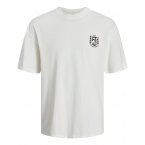 T-shirt Jack & Jones coton avec manches courtes et col rond blanc
