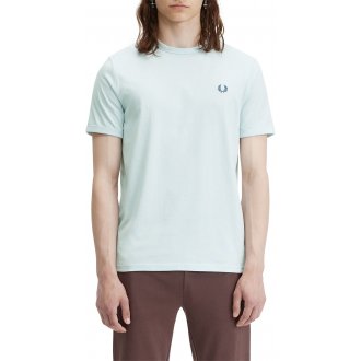 T-shirt Fred Perry coton avec manches courtes et col rond ciel