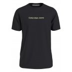 Tee-shirt avec un col rond et une coupe droite Calvin Klein en coton régénératif noir