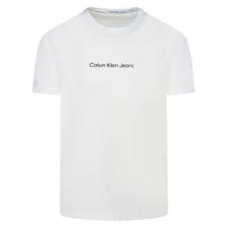 Tee-shirt Calvin Klein en coton avec manches à bretelles et col rond blanc
