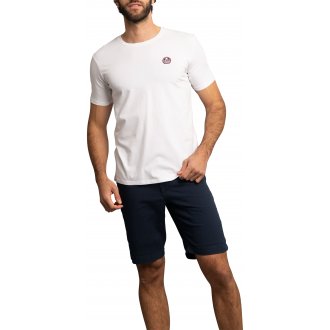 T-shirt Delahaye coton avec manches courtes et col rond blanc