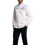 Chemise Delahaye coton avec manches longues et col français blanche