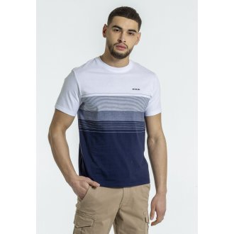 Tee-Shirt avec un col rond et logo iconique Mise Au Green en coton bleu marine