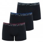 Lot de 3 boxers Athena noirs avec bande logotypée de couleur brodée sur la ceinture élastiquée