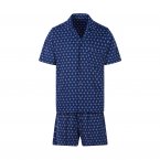 Pyjama court Hom Frioul en coton bleu marine