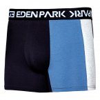 Boxer Eden Park en coton stretch tricolore en bandes avec nom de la marque inscrit en blanc