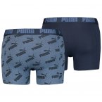 Lot de 2 boxers Puma en coton stretch bleu marine