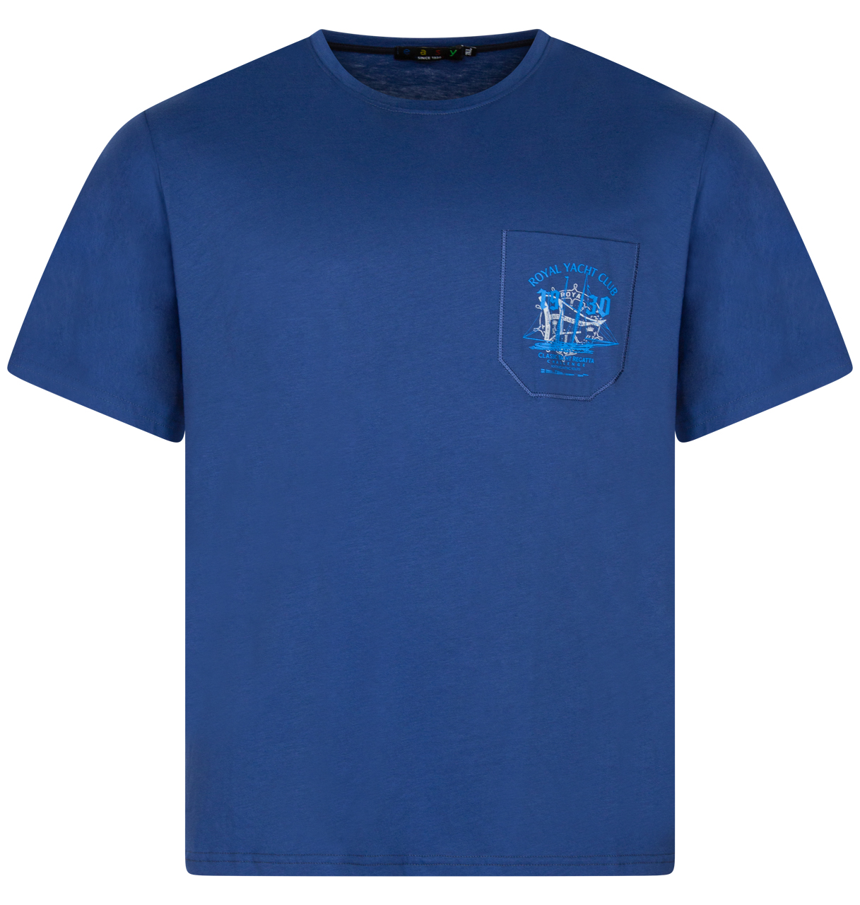 t-shirt avec manches courtes et col rond maxfort coton bleu