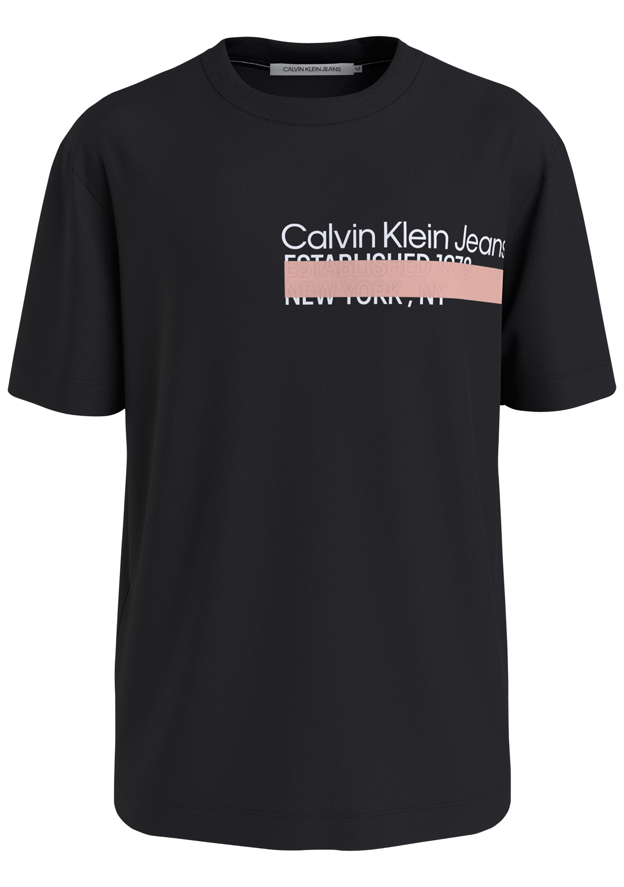 T-shirt col rond Calvin Klein en coton avec manches courtes noir