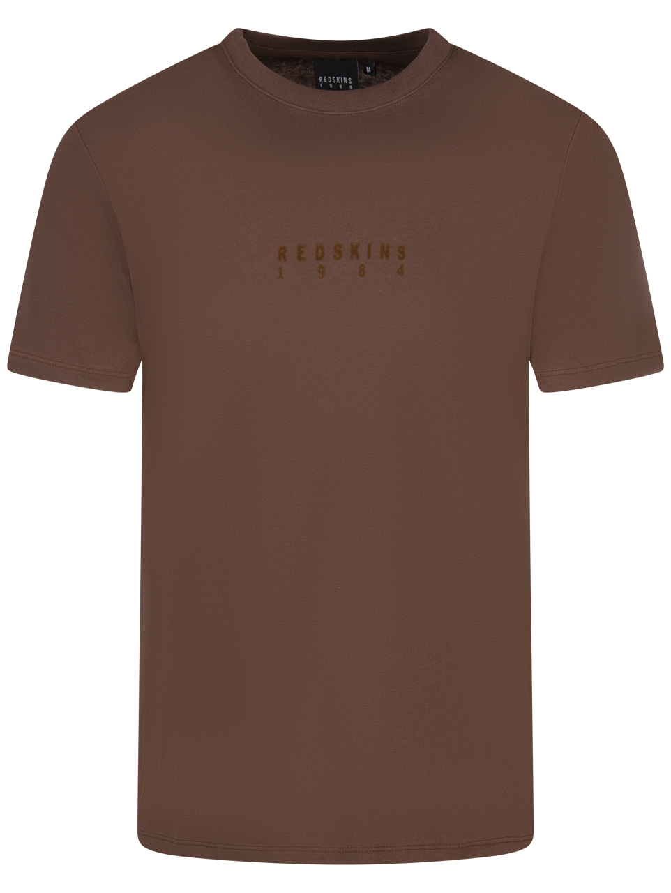 t-shirt redskins coton avec manches courtes et col rond chocolat