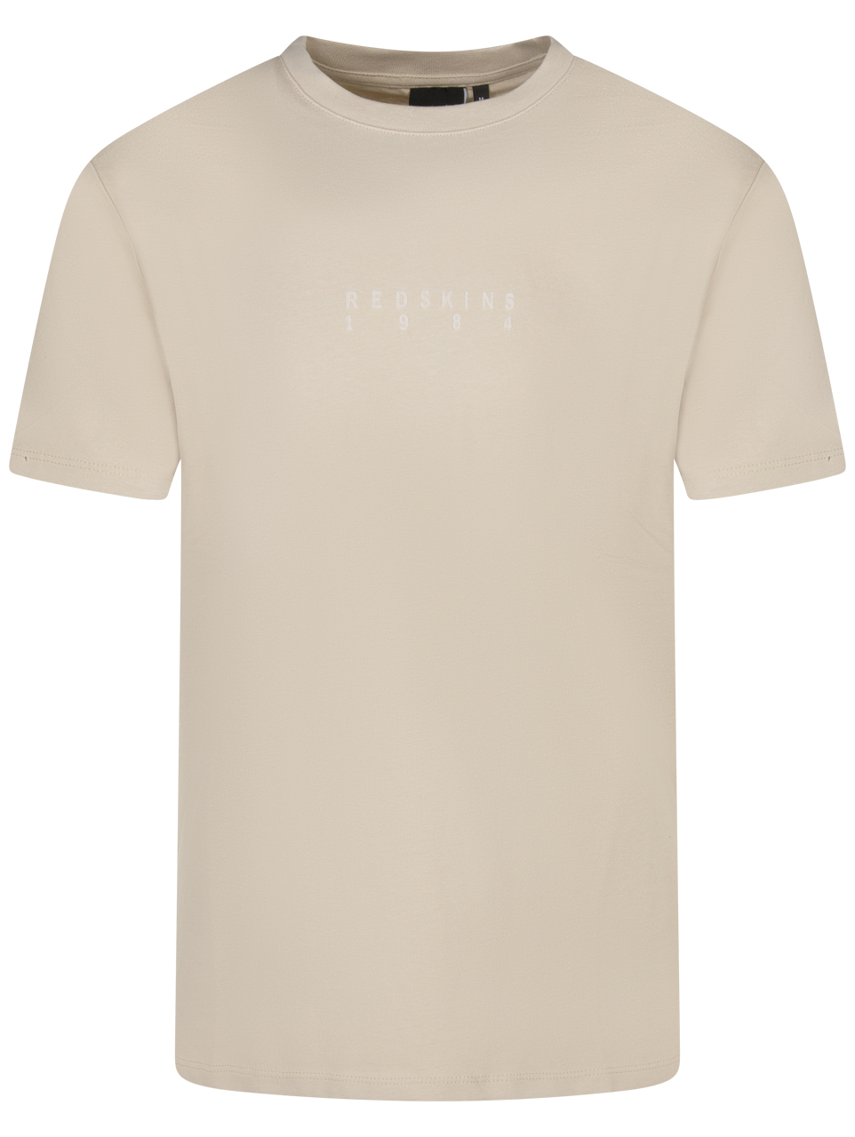 t-shirt redskins coton avec manches courtes et col rond beige