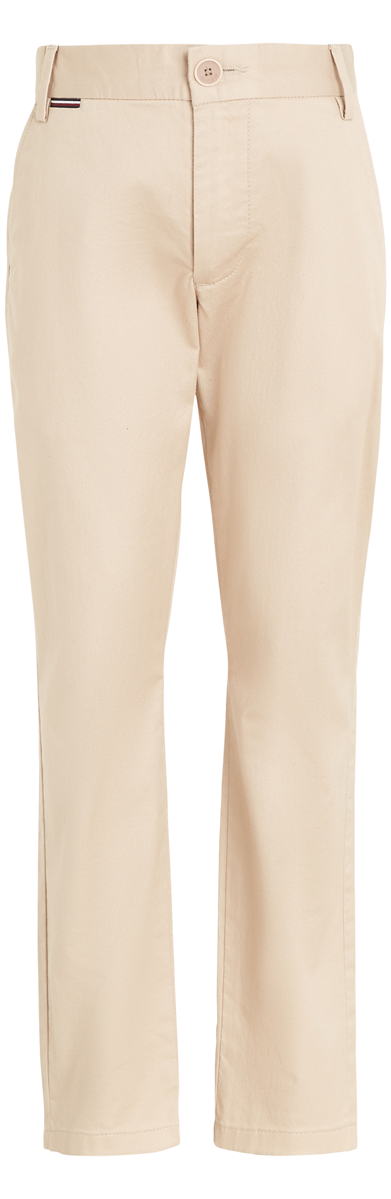 Pantalon chino coupe slim Junior Garçon Tommy Hilfiger en coton biologique mélangé beige