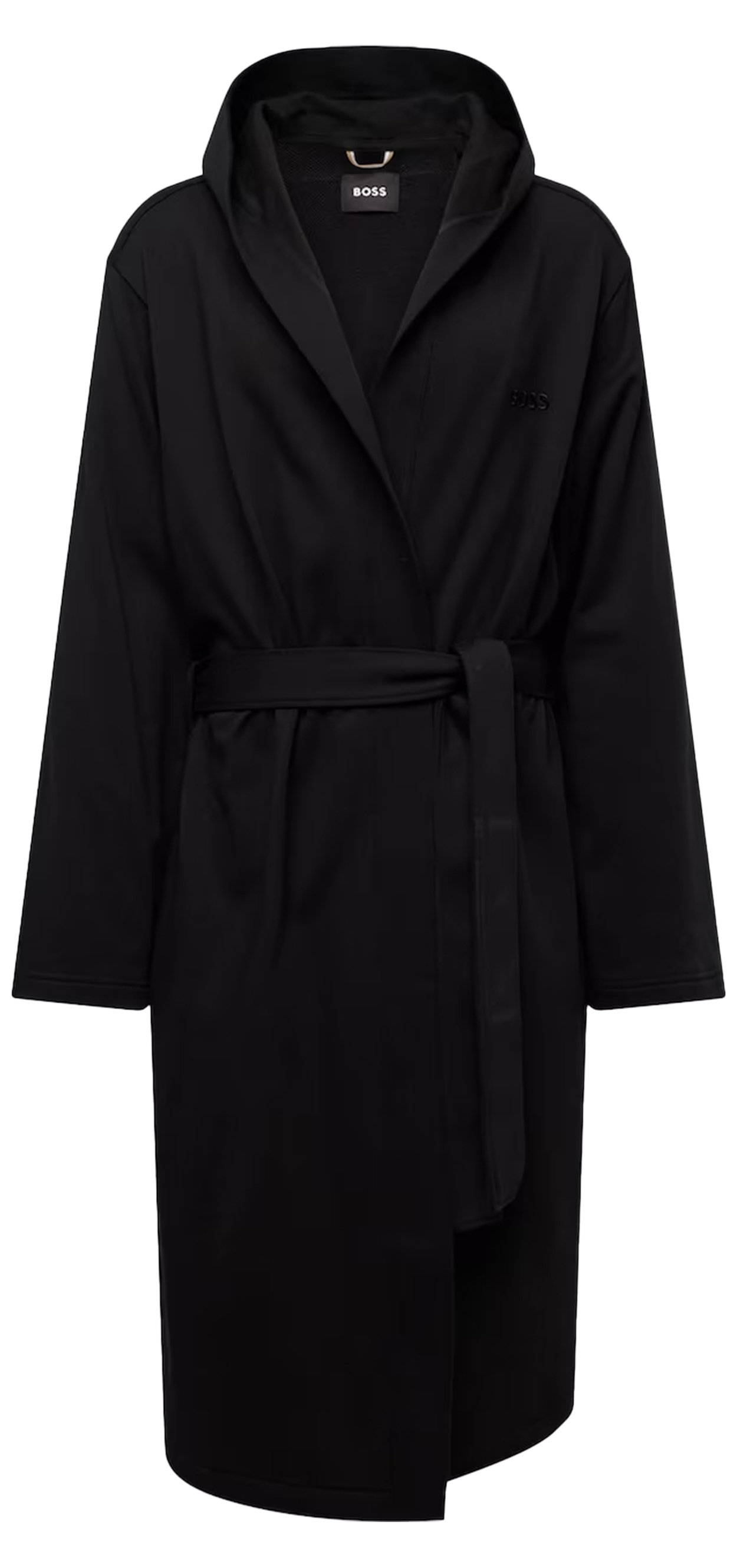 robe de chambre boss en coton et col à capuche noire