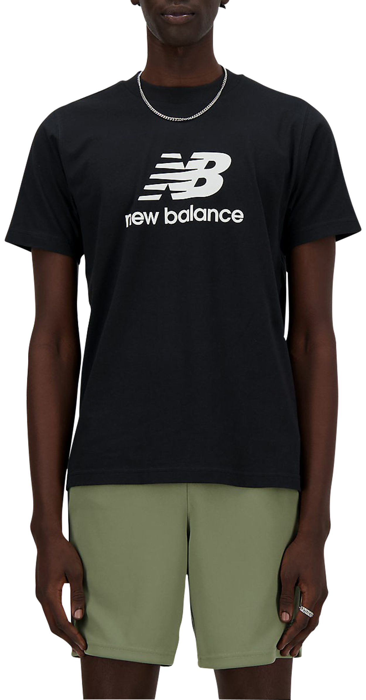 Tee-shirt avec des manches courtes et col rond New Balance noir